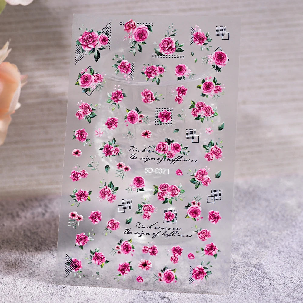 5d exquisite Gänseblümchen Nagel Aufkleber 1 Blatt bunte Blumen Nagel Aufkleber 8*10cm selbst klebende luxuriöse Gänseblümchen Nail Art Aufkleber Dekor 9 #