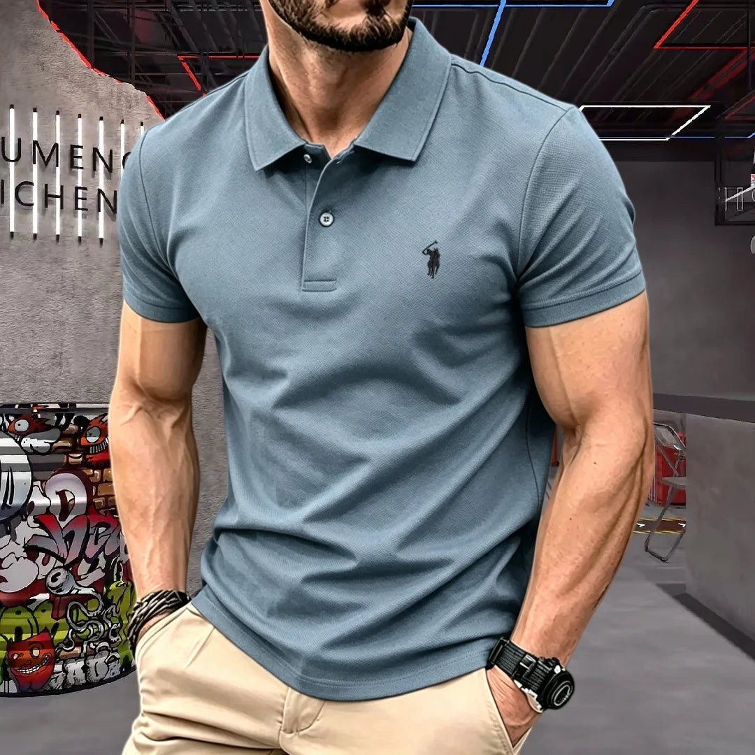 100% reine Baumwolle, hochwertiges Marken-Herren-Poloshirt mit kurzen Ärmeln, Sommer 2026, luxuriöses Mode-Golf-Oberteil mit Pony-Stickerei, lässiges T-Shirt