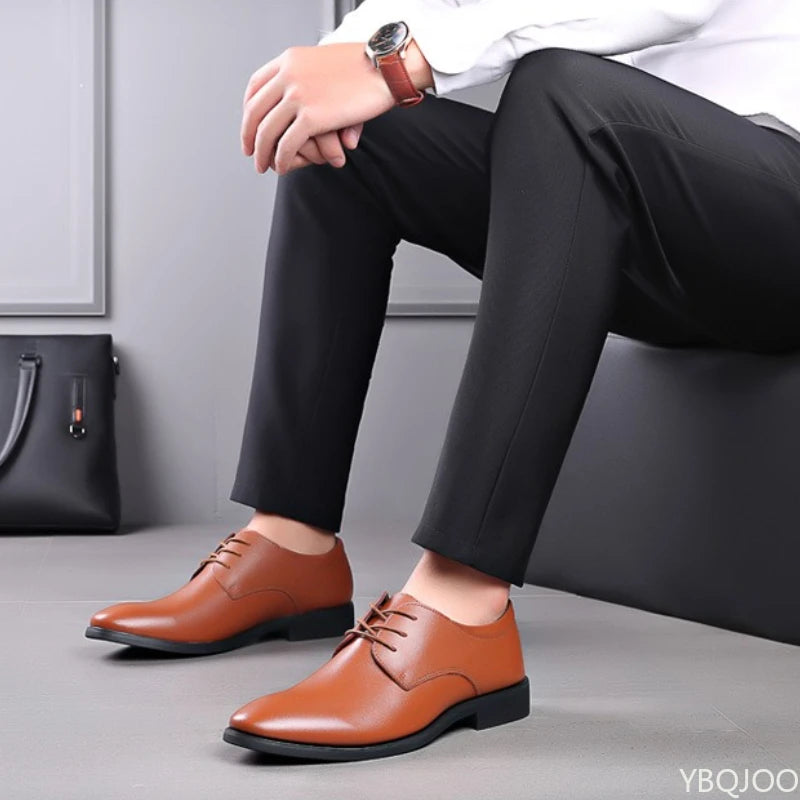 Große modische Herren-Büro-formelle Schuhe, niedrig geschnitten, täglich, bequem, spitze, multifunktionale Herren-Hochzeits-Herrenschuhe