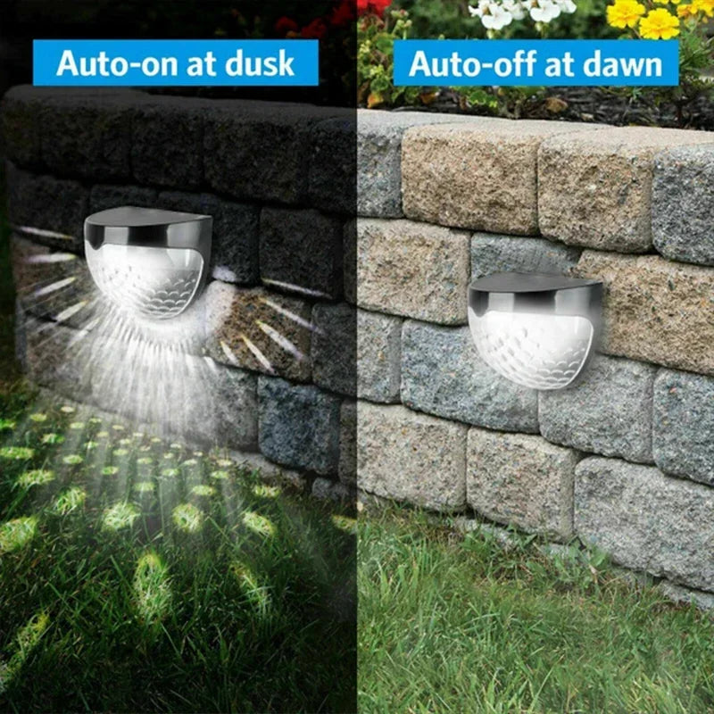 2/4/6/10/12/18/20Pcs Solar Zaun Licht Im Freien Wasserdichte Wand Lampen Girlande Dekoration LED Licht für Garten Schritt Terrasse Treppen