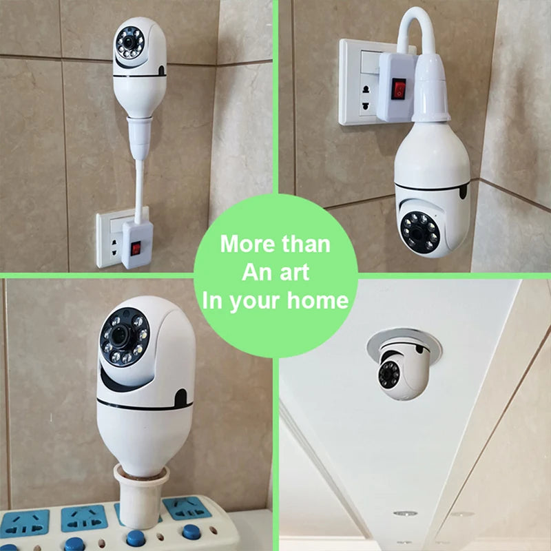 Wifi Mini E27 Glühbirne IP-Kamera – Vollfarb-Nachtsicht + automatische Personenverfolgung, Sicherheitsmonitor für die Innenüberwachung
