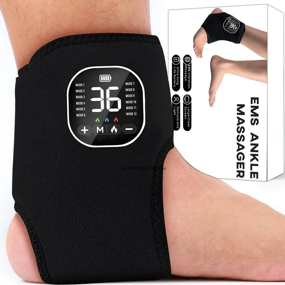 Intelligentes EMS Fuß- und Knöchelmassagegerät Rotlichttherapie Elektrisch Beheizte Vibration Schmerzlinderung Heizpad