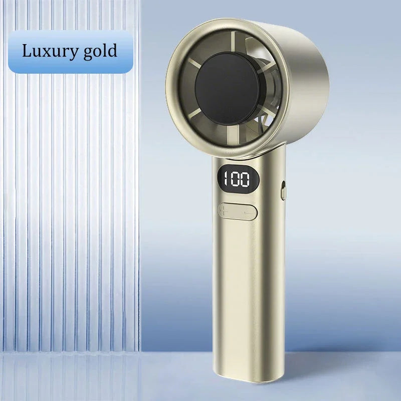 Mini-Handventilator mit 120 Geschwindigkeiten, blattloser, tragbarer, wiederaufladbarer Tischventilator mit Eis-Modus, sofortige Kühlung für Männer und Frauen