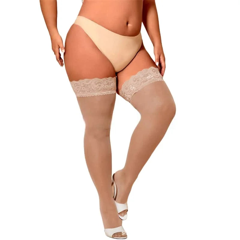 NEUE elastische schwarze Seidenstrümpfe mit Spitze für Damen, rutschfeste, dünne Overknee-Strümpfe, große Größen, Netzstrümpfe, lange Weihnachtsstrümpfe, sexy 3XXL