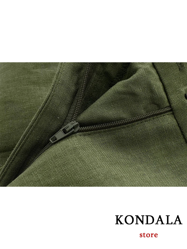 KONDALA Büro Dame Sommer 2023 Anzüge Frauen V-ausschnitt Single Button Ärmellose Blazer + Hohe Taille Breite Bein Shorts stilvolle Frauen Sets