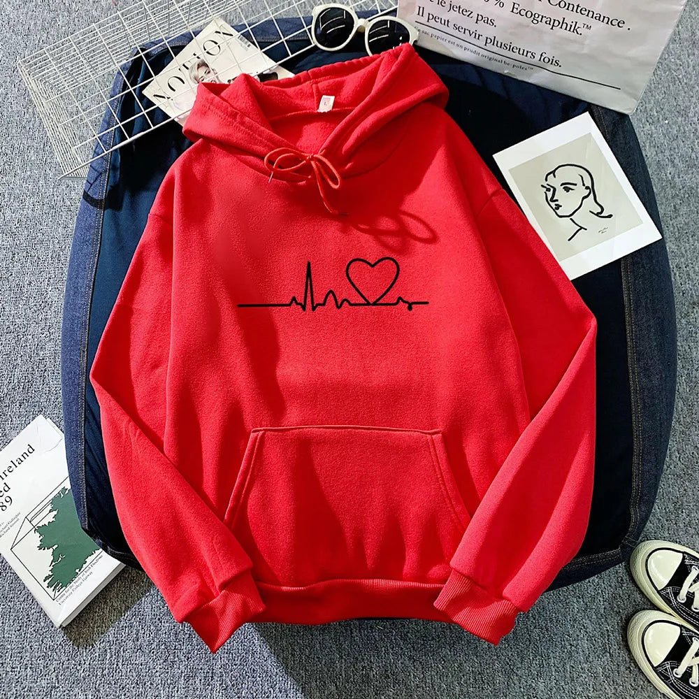 Frauen Casual Drucken Lose Hoodies Frühling Langarm Mit Kapuze Sweatshirt Harajuku Einfache Tops Faul Stil Pullover 2023 Streetwear