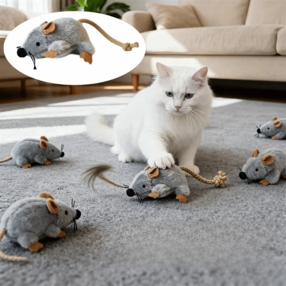 Interaktive Katzenmaus mit Kompaktem Design für Kätzchen und Katzen - Tägliches Spielzeug zum Kauen