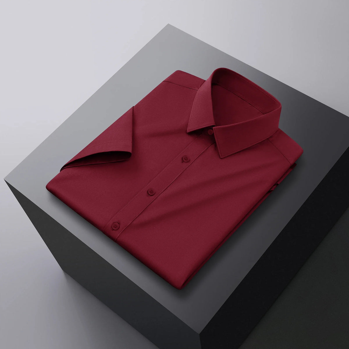 Neues Herren-Business-Casual-Hemd mit kurzen Ärmeln, einfarbig, für Sommermode, ohne Bügeln, bequemes und vielseitiges Oberteil