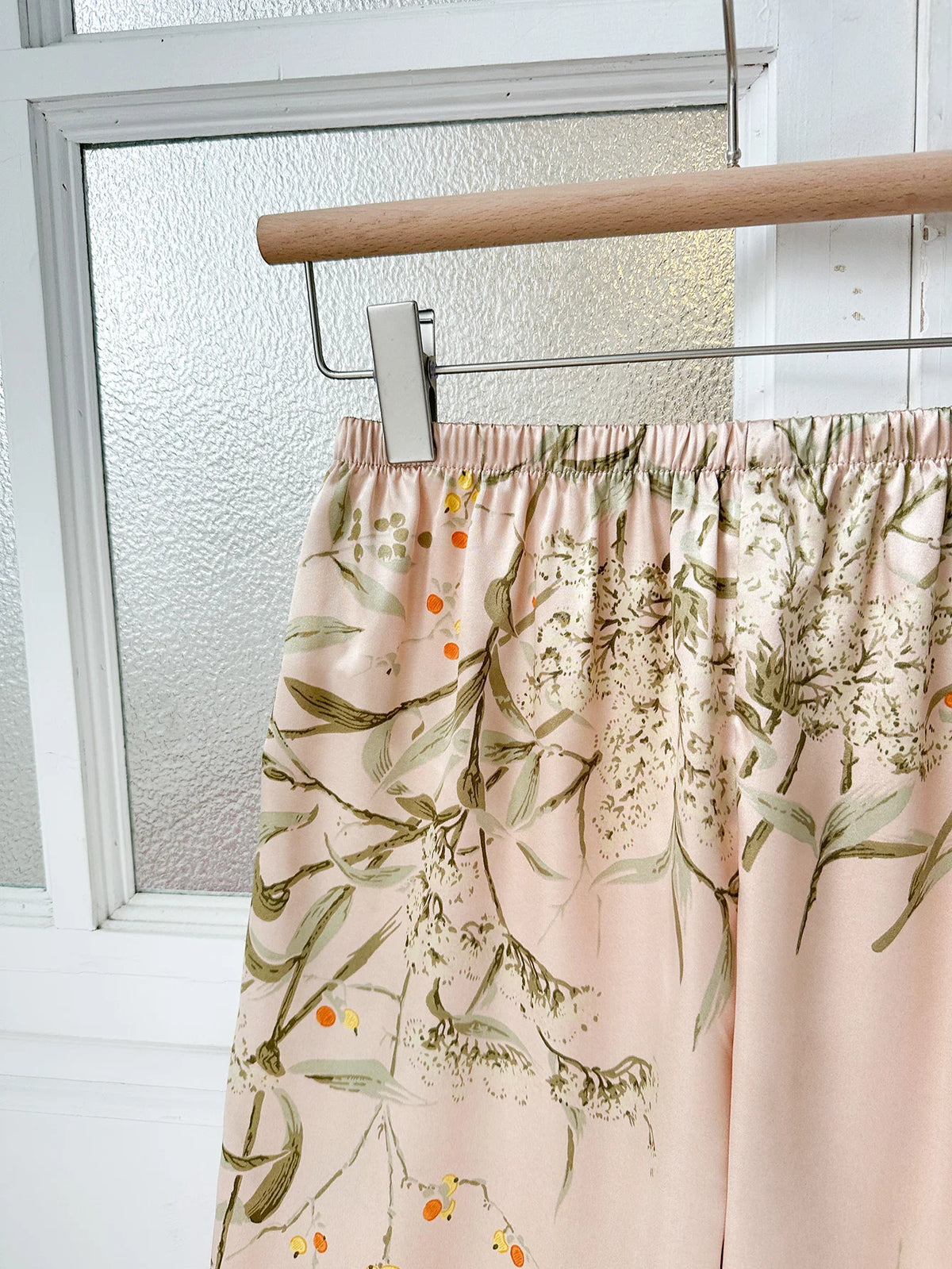 Damenhose, elastische Taille, Vintage-Blumenmuster, Pflanzendruck, elegant, bequem, 2025, Neuankömmling, dünne Hose, stilvoll, entspannend, Zuhause
