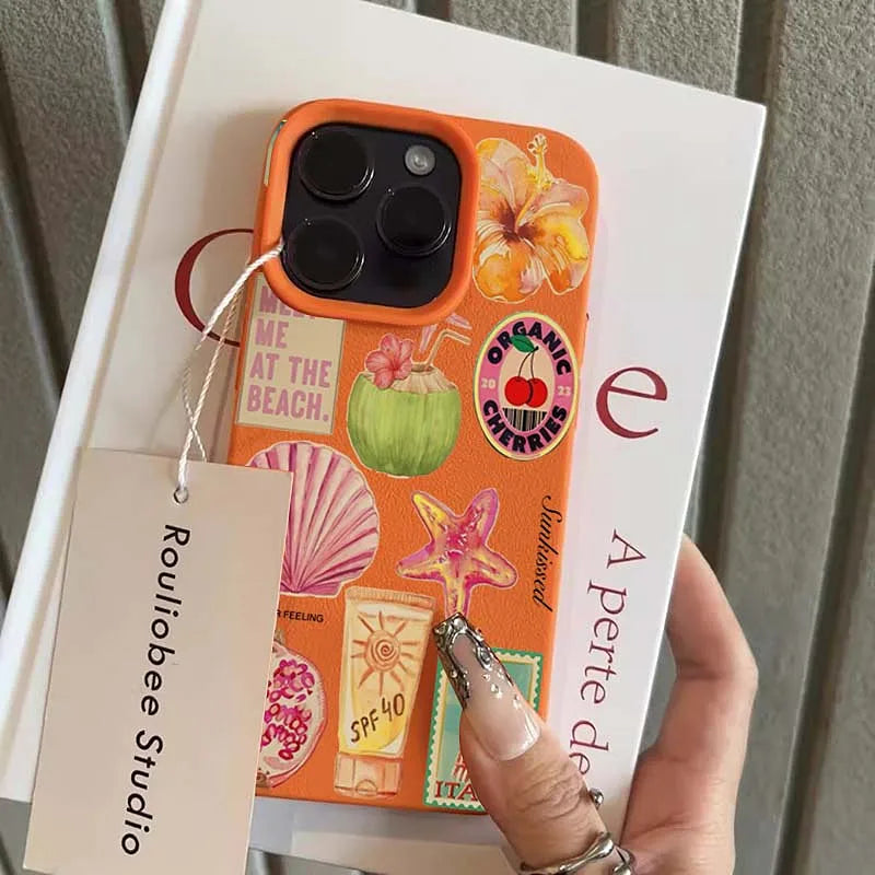Handyhülle mit Kokosnuss-Blumenmuster für iPhone 17 16 15 14 Pro 13 12 11 Max Plus XR X XS 17 Air 16E, stoßfeste, weiche Silikonhülle