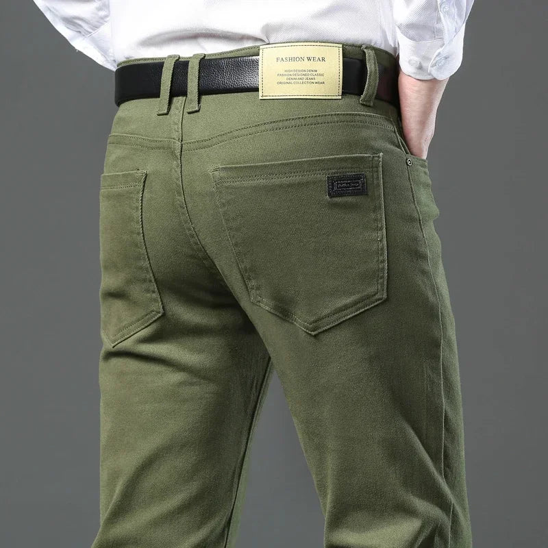 Herbst Neue 98% Baumwolle männer Jeans Weiche Gemütliche Gerade Casual Denim Hosen Plus Größen 42 44 Stretch Mode Hosen männliche Kleidung