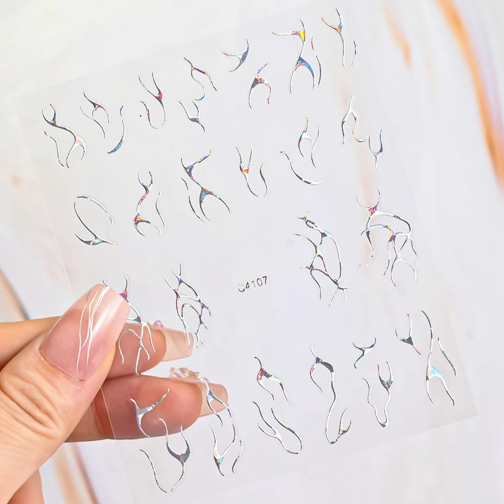 5D Gold Marmor Textur Bronzing Nail Art Aufkleber 5 Farben Unregelmäßiges Marmormuster Nagelaufkleber Einfaches Liniendesign Nagelzubehör