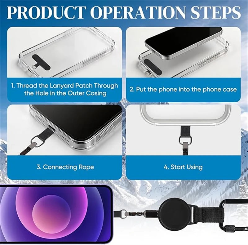 Einziehbare Diebstahlsichere Outdoor-Handyhülle für Samsung Galaxy S26 S25 Ultra S24 Fe S23 S22 S21 Plus Anti-Verlust-Schlaufen-Handycover