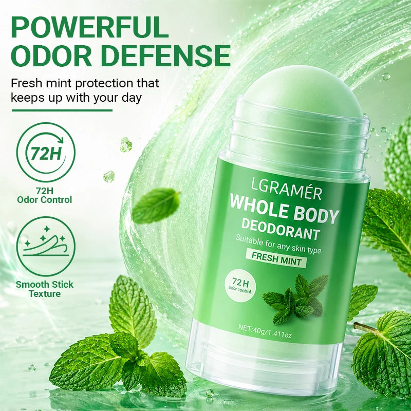 Mintduftender Antitranspirant-Deodorant-Stift, tragbarer Körpergeruchsentferner, langanhaltender Achsel-Anti-Schweiß-Stift für Frauen und Männer