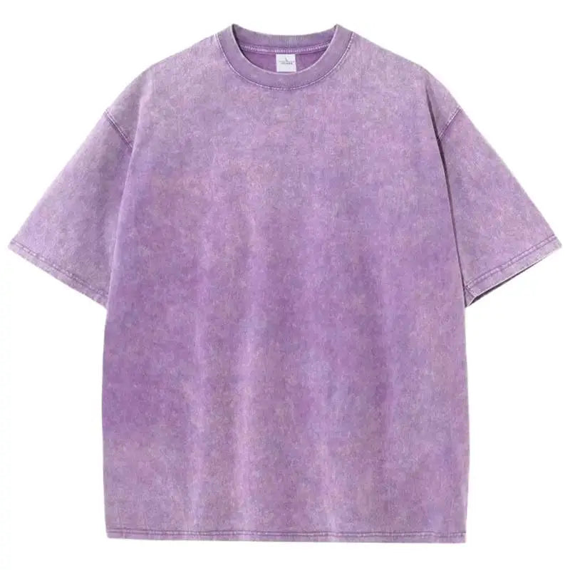Mode Frauen Baumwolle Solide Gewaschen T-shirts Lose Oansatz T-shirts Straße Casual Komfortable Kurzarm Tops Weibliche Kleidung