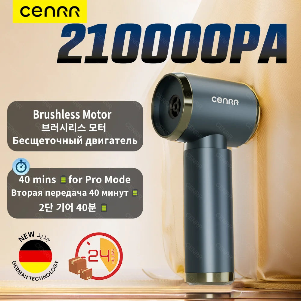 CENRR Autostaubsauger mit hoher Saugkraft 210000 PA Wireless Staubsauger Akku-Staubsauger Hochdruck-Reinigungsmaschine