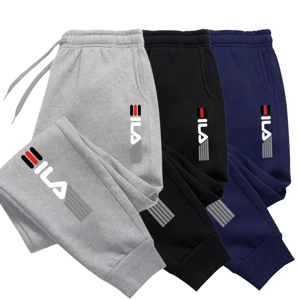 Herren Herbst- und Winter-Trendhosen, Jogginghosen, elastische Sport-Freizeithosen mit elastischem Bund, lockere Fitness-Sweatpants.