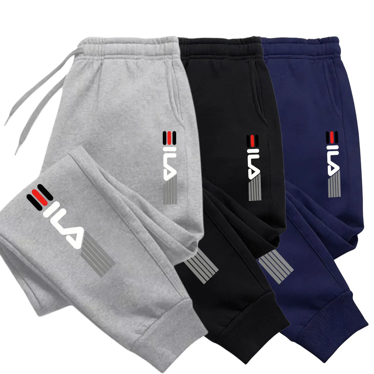 Herren Herbst- und Winter-Trendhosen, Jogginghosen, elastische Sport-Freizeithosen mit elastischem Bund, lockere Fitness-Sweatpants.