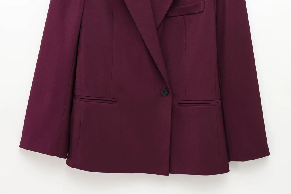 ETJ 2025 Damen Frühjahr neues Freizeitanzug-Set mit doppelter Vorderseite, lockere Freizeitanzugjacke, hohe Taille, doppelte Faltenhose