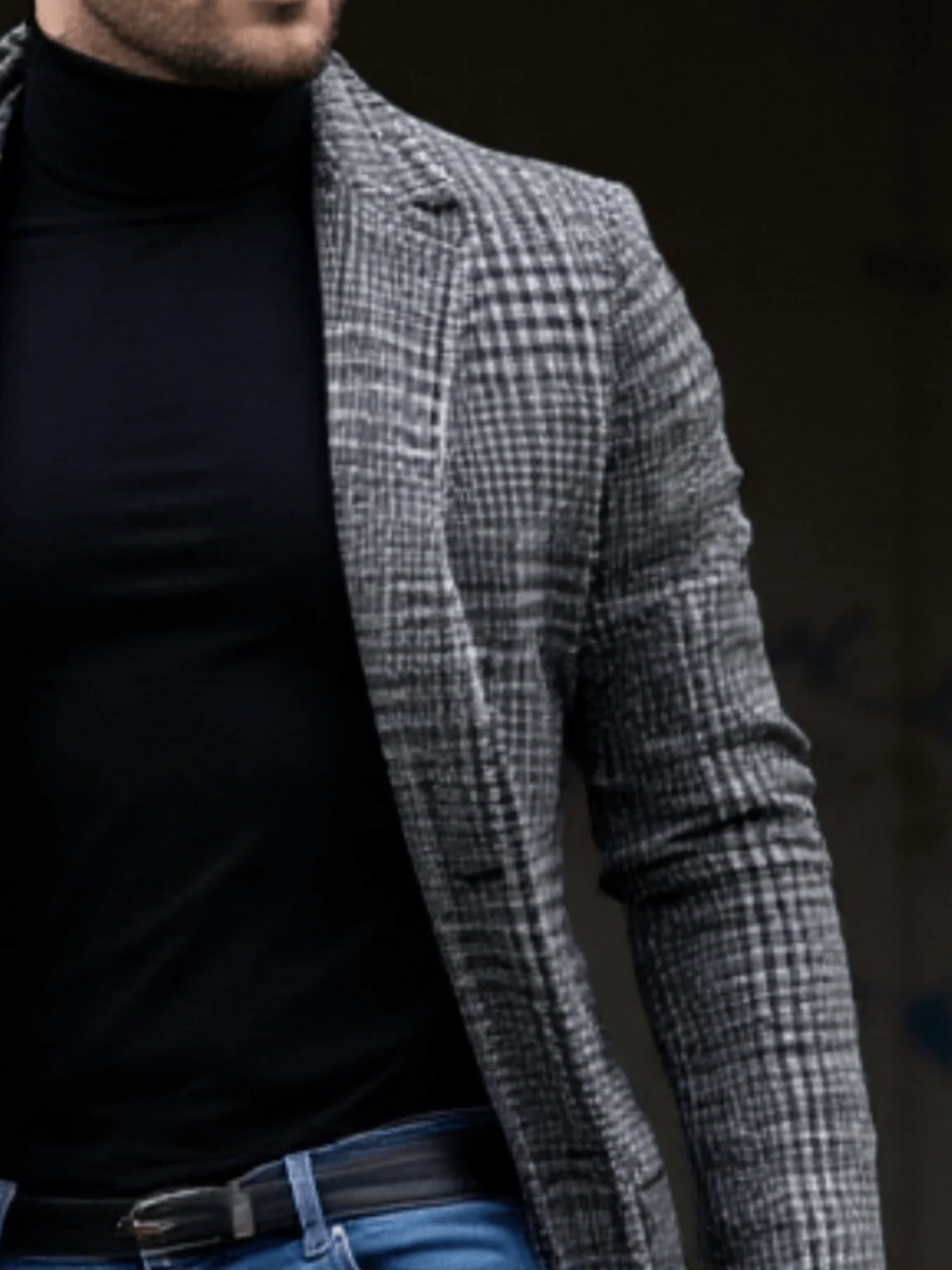 Neuankömmling Herren-Mantel aus karierter Wolle, einreihig, verdickt, mit Futter, EU-Größen, Winter, Pendeln, Outdoor-Stil