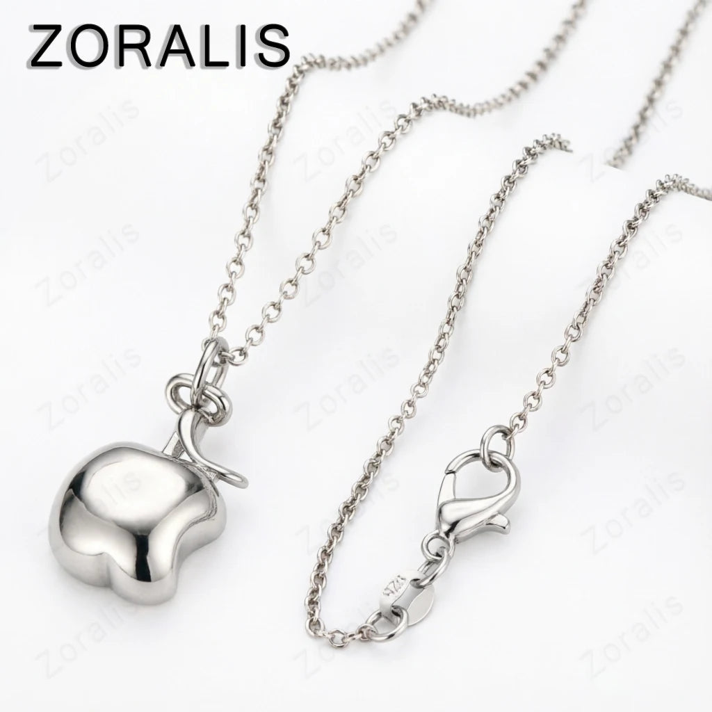 18K Gold 16-30 Zoll Kette mit gekerbtem Apfel-Anhänger für Damen, modischer Schmuck für Geburtstag, Party, Hochzeit, Verlobung