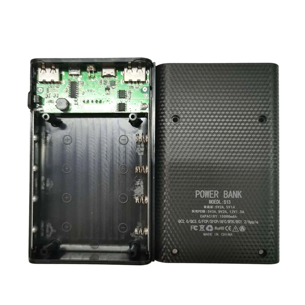 4x18650 DIY Power Bank Box 15000mAh Superschnelle Ladebox mit Digitalanzeige für BC1.2 für iPhone für Samsung