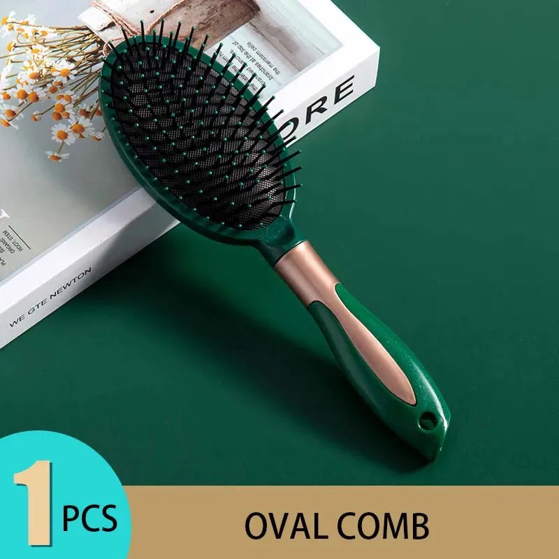 Ovaler runder Kopfhautmassage-Luftkissenkamm, antistatisches Peeling-Werkzeug für Salon SPA, Haarstyling