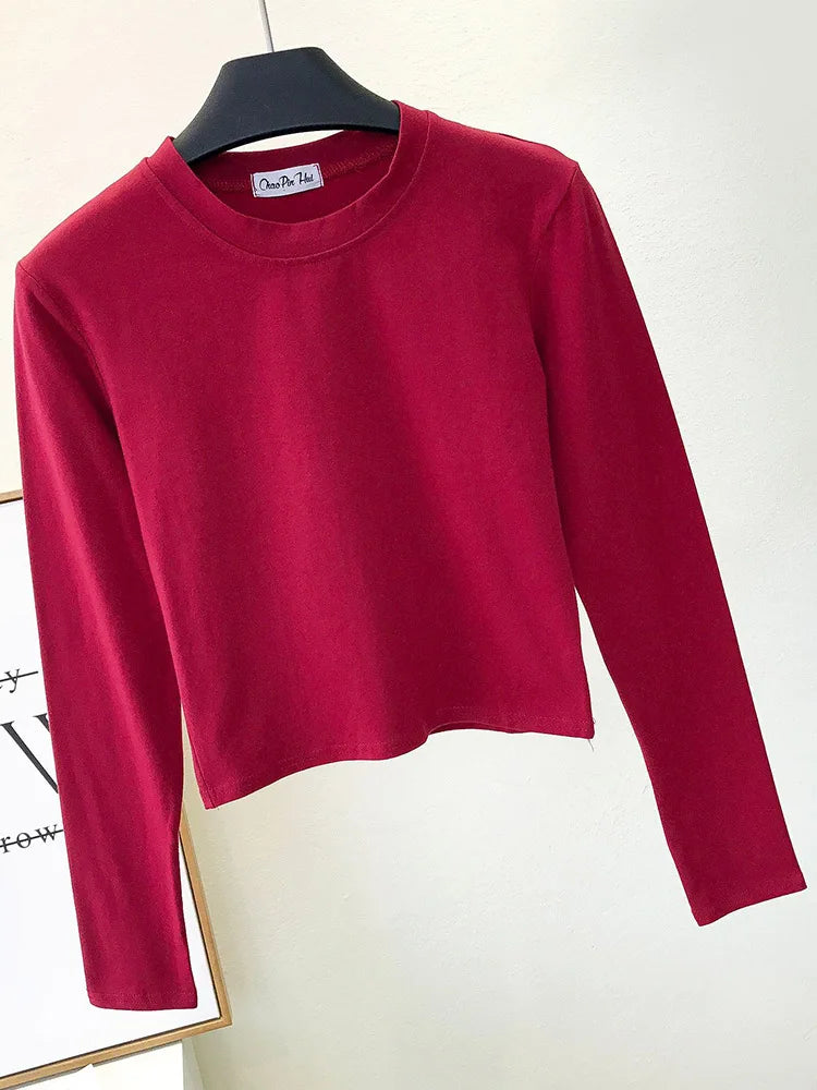 Sexy frauen Kleidung Oansatz Langarm Nabel Herbst Basis frauen Kleidung Mode Lässig Ropa Mujer