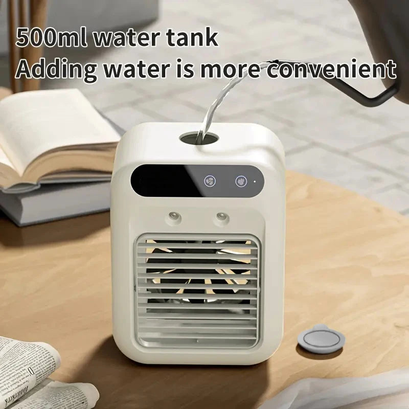 USB-Lade-Tischventilator mit Sprühfunktion und Luftkühlung, Mini-Klimaanlagenventilator, geeignet für Zuhause, Büro und Reisen