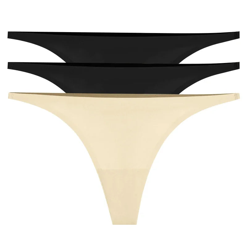 1/3/6Pcs Eis Seide Nahtlose Tangas Höschen für Frauen Sexy V-Taille G-String Bikini Weibliche weiche Atmungsaktive Unterwäsche