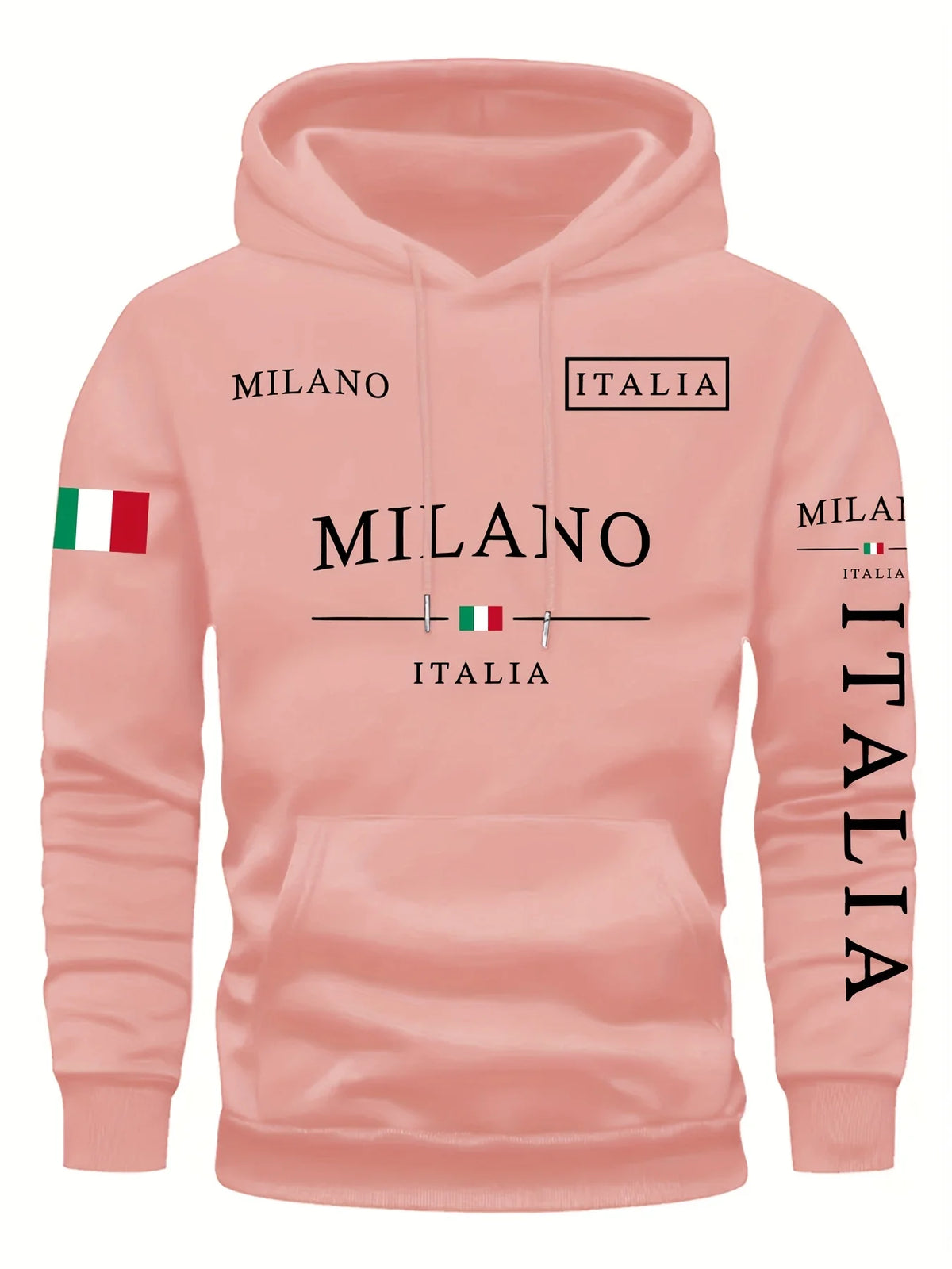 Milan Flag Print Herren Damen Pullover Hoodie Street Casual Sport Outdoor Exercise Jersey Herbst Winter Warm Sweatshirt Top Kleidung
