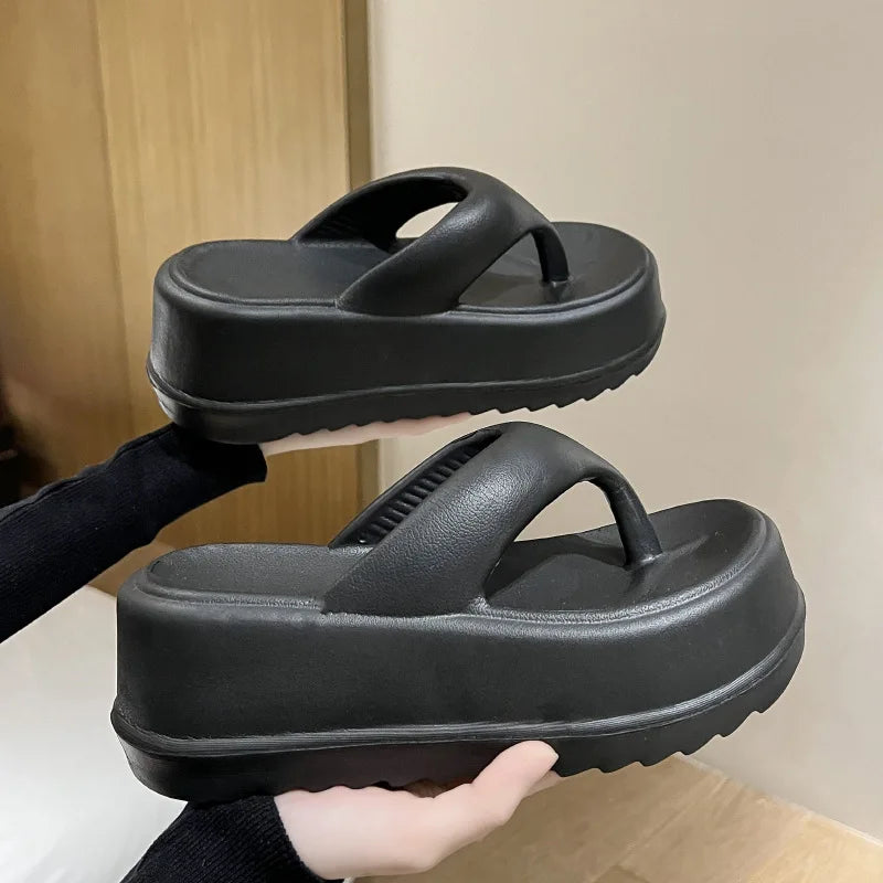 Kidmi Frauen Plattform Sandalen Frauen Flip-flops EVA Heels Sandalen Für Frauen Mode Strand Rutschen Outdoor Weiche Ferse Wolke hausschuhe