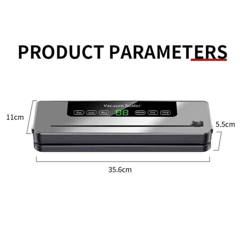 30cm Multi-Beutel-Vakuumiergerät mit LED-Anzeige Nass-Trocken-Modi Externer Schlauch 120W Küchen-Mahlzeitenvorbereitung Lebensmittel-Vakuumierer
