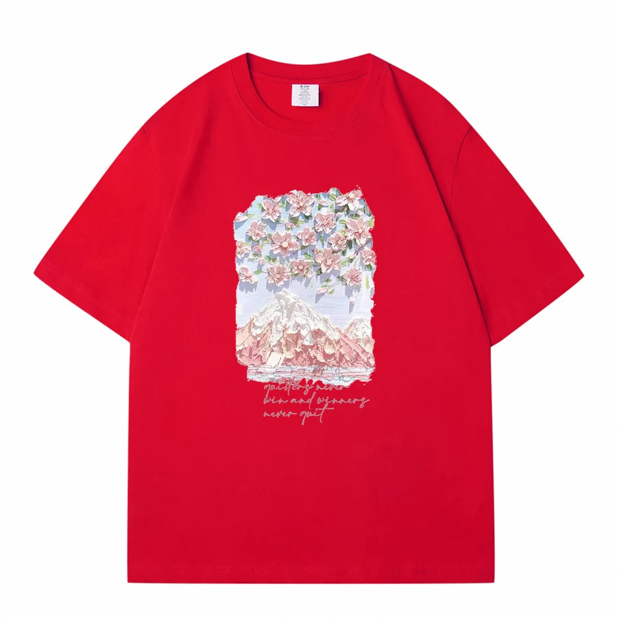 WAVLATII Damen-T-Shirts aus 100 % Baumwolle, Sommer-T-Shirts für Damen, Lavendel, Streetwear, bedruckte T-Shirts, grün, lässig, kurzärmelig, WT2328