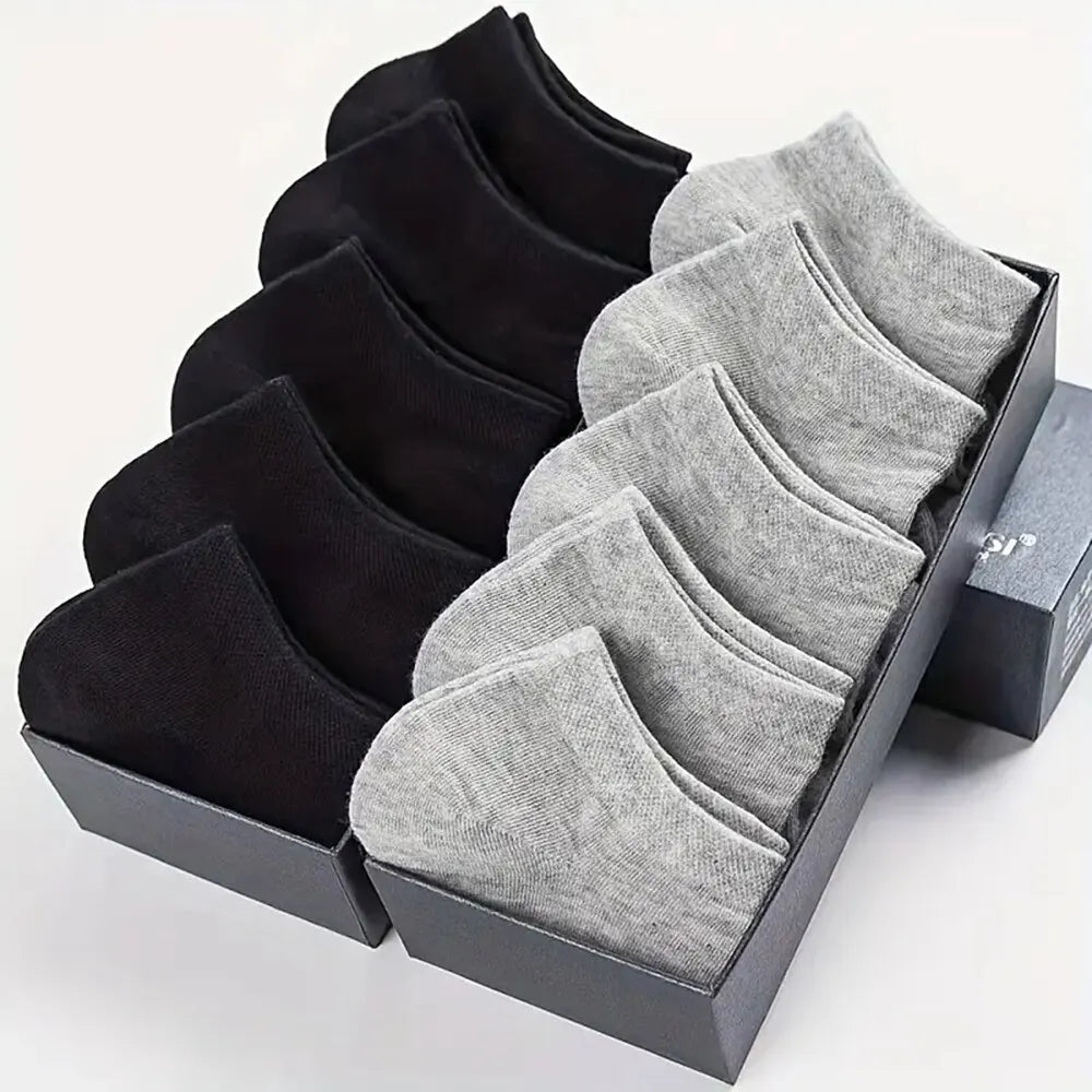 10 Paar Herren-Bootssocken, atmungsaktiv, schweißabsorbierend, einfarbig, reife, atmosphärisch, hochwertige Herren-Sport-Business-Socken