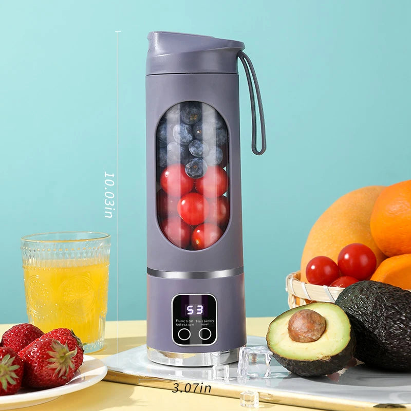 1 kleiner tragbarer Mixer und Entsafter – wiederaufladbar über USB, persönlicher kabelloser Mixer mit Edelstahlklingen