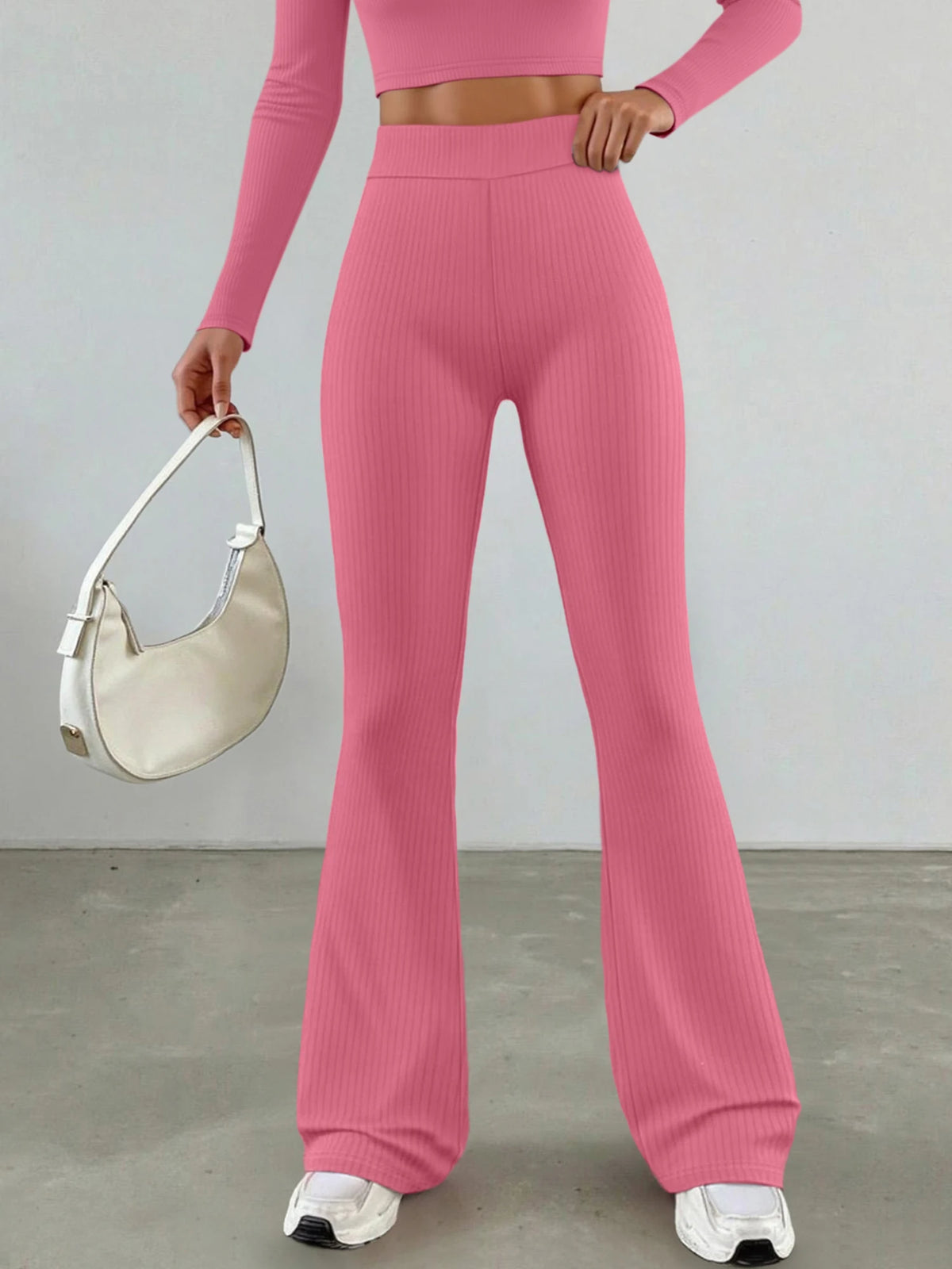Einfarbige, hoch taillierte Hose mit geradem Bein für Damen, schlankmachende, drapierte Hose für Frühling und Herbst, vielseitige, lässige Pendelhose