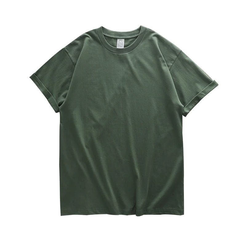 Dukeen 280gsm übergroße schwere T-Shirt für Männer Sommer Kurzarm T-Shirt Baumwolle einfarbig Top lässig T-Shirts ein Stück