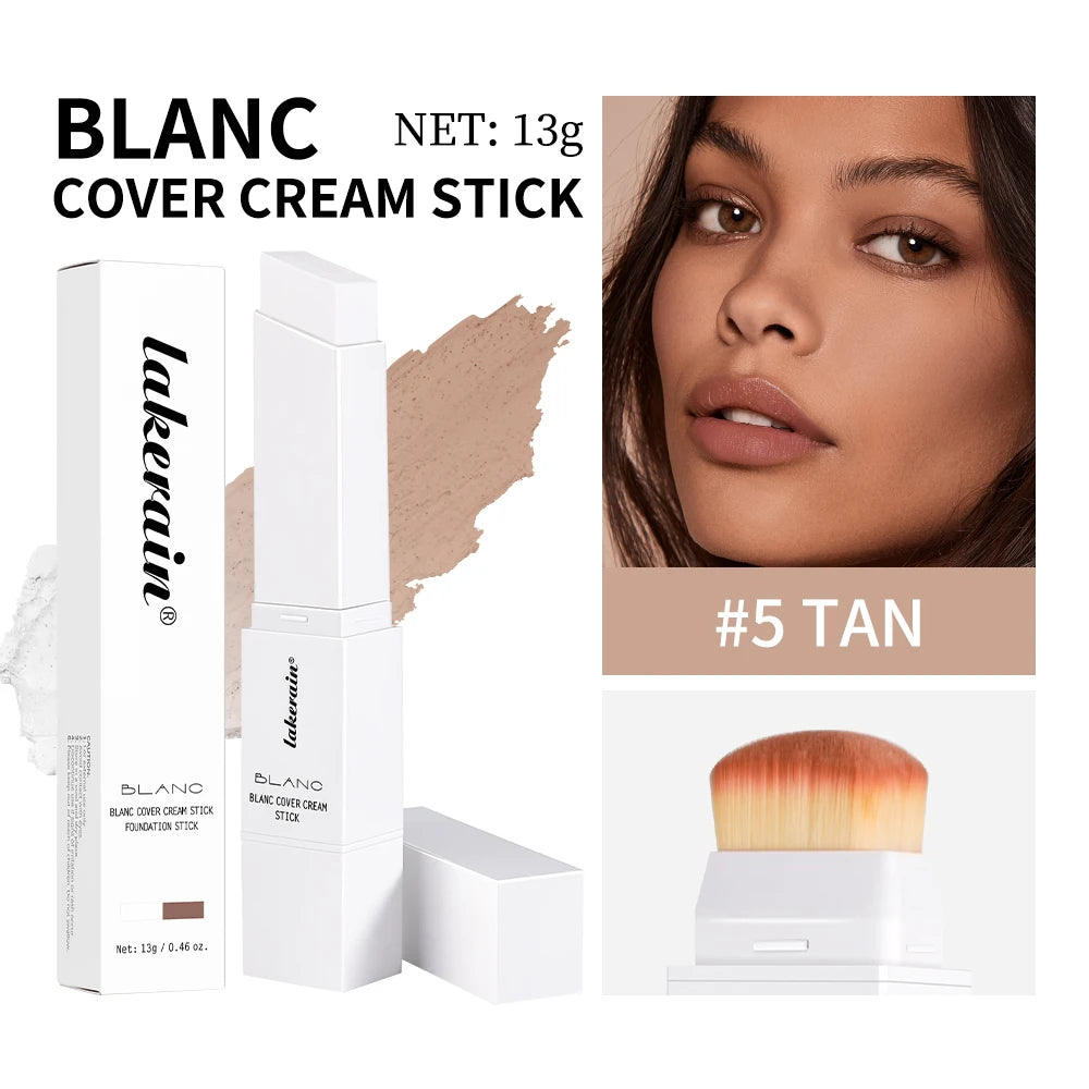 Farbwechselnder Foundation-Stick Blanc Foundation Koreanisches Make-up Basis Hochdeckender Concealer Natürlicher Nude 2-in-1 Foundation-Stick