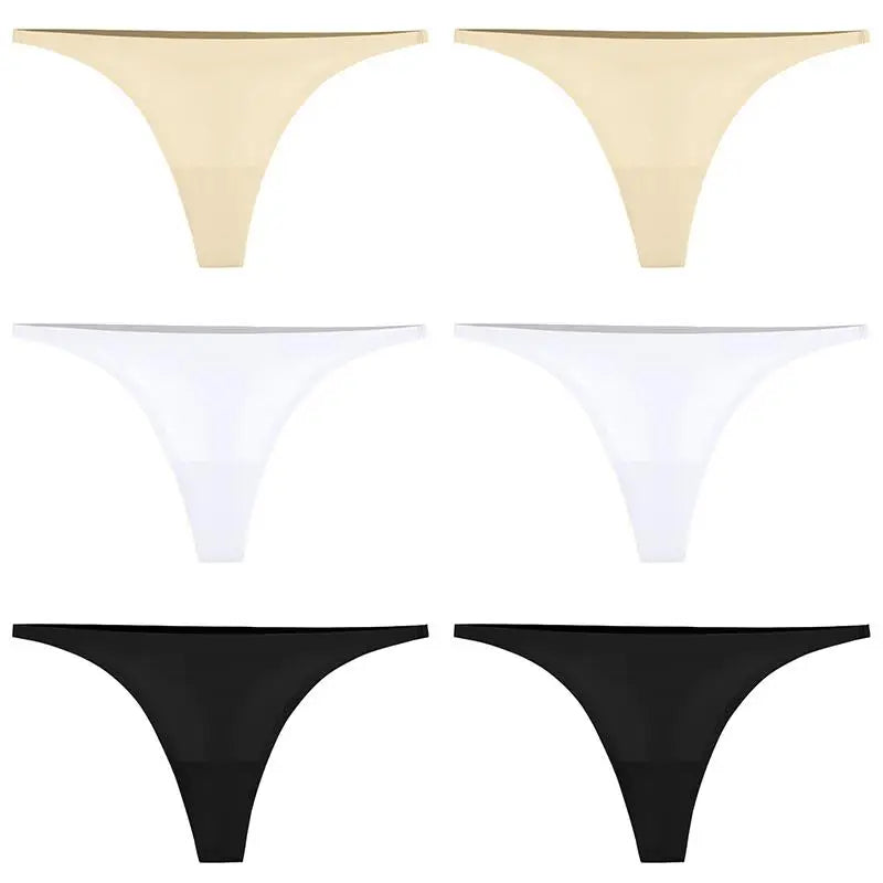 1/3/6Pcs Eis Seide Nahtlose Tangas Höschen für Frauen Sexy V-Taille G-String Bikini Weibliche weiche Atmungsaktive Unterwäsche