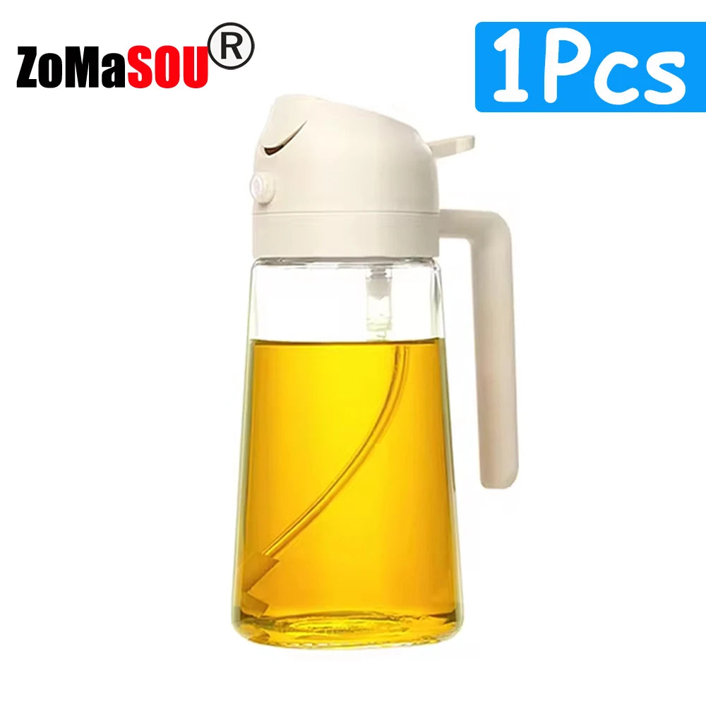 1-4 Stück 2-in-1-Sprühgerät, Ausgießer, Öl, leere Flasche, Kunststoff-Ölbehälter, Spender, Verdampfer, Küche, Grill, Camping, Kochutensilien