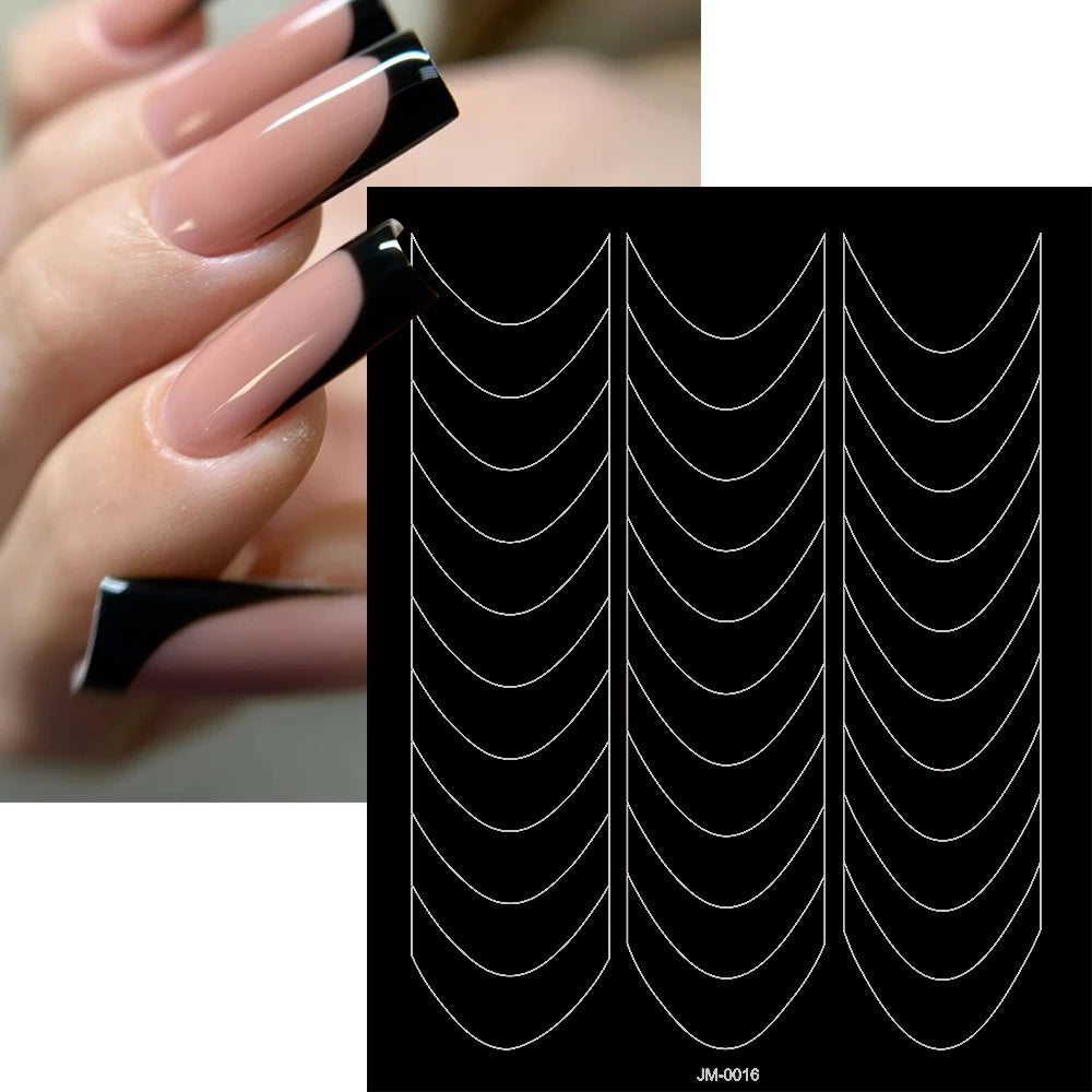 24 Muster Airbrush-Schablonen, Nagelkunst-Aufkleber, hohler Schmetterling/Blume/Schleife/Französische Liniendruckschablonen, Nagelaufkleber, DIY-Werkzeuge