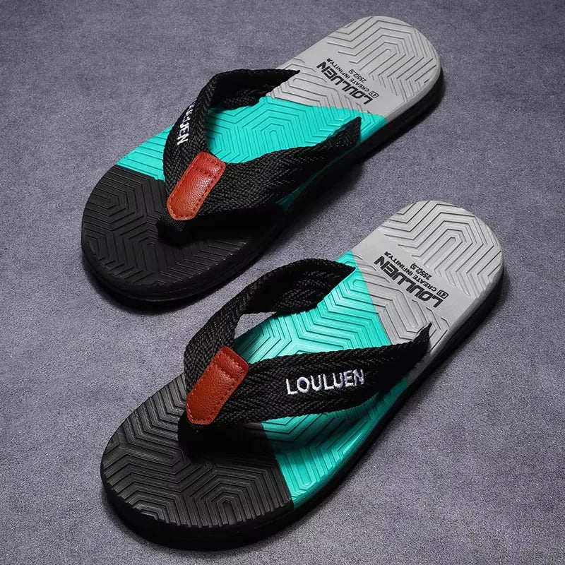 Hochwertige Herren-Flip-Flops für den Sommer, Strand-Flip-Flops, Modische Atmungsaktive Casual-Strandpantoffeln für Herren, Sommer-Outdoor-Schuhe