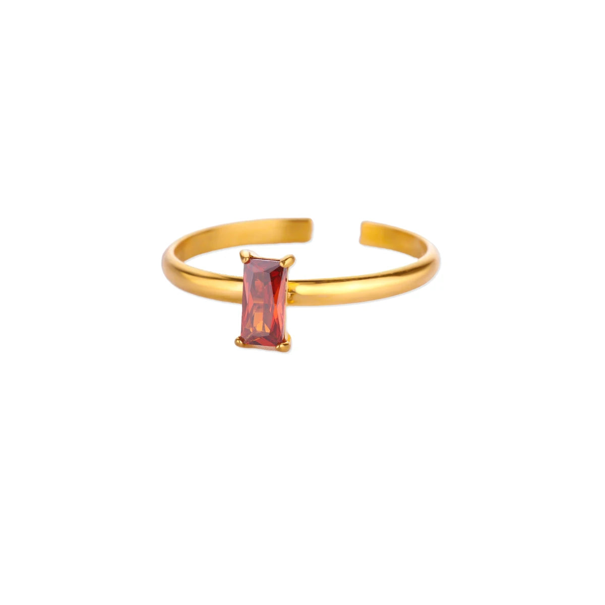 Edelstahl-Geburtsstein-Ringe für Frauen, goldfarben, Zirkon-Geburtsstein-Öffnungsring, minimalistischer Weihnachts- und Geburtstagsschmuck, Geschenk