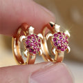 Mehrfarbige Zirkon Meeresschildkröte Creolen für Frauen Vintage Gold Silber Farbe Ohrschnalle Hochzeit Schmuck Valentinstag Geschenke