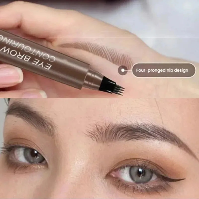 5 Farben Microblading Augenbrauenstift Wasserfester Flüssiger Augenbrauenstift Langanhaltender Augenbrauenstift 4-Punkt-Augenbrauenstift Kosmetik