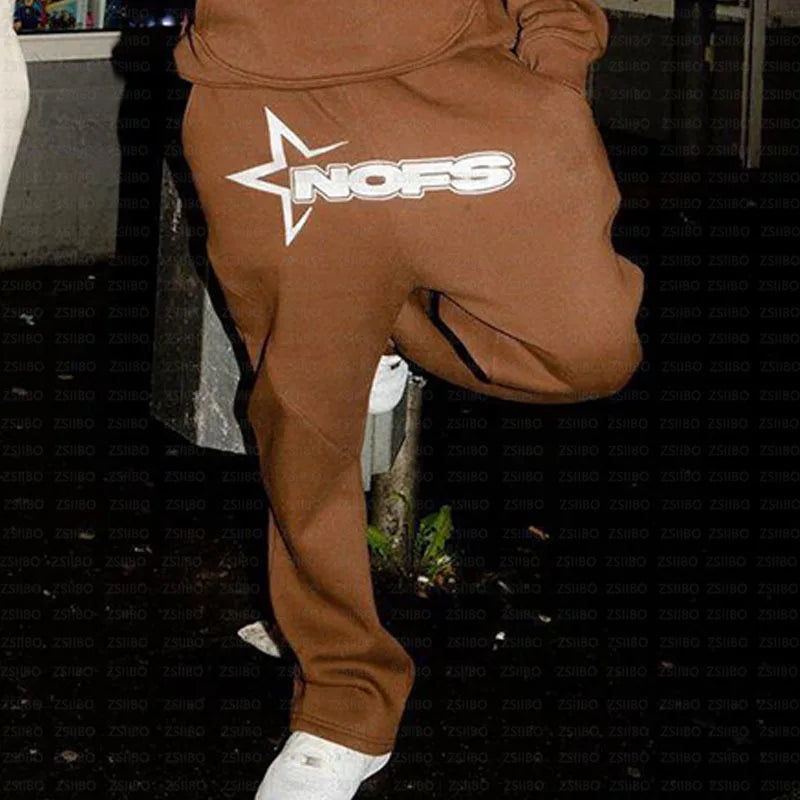 NOFS Brief Stickerei Mode Marke Lose Übergroßen Hoodie Y2K Hip-Hop Streetwear frauen Pullover Casual Top Hosen Sportswear