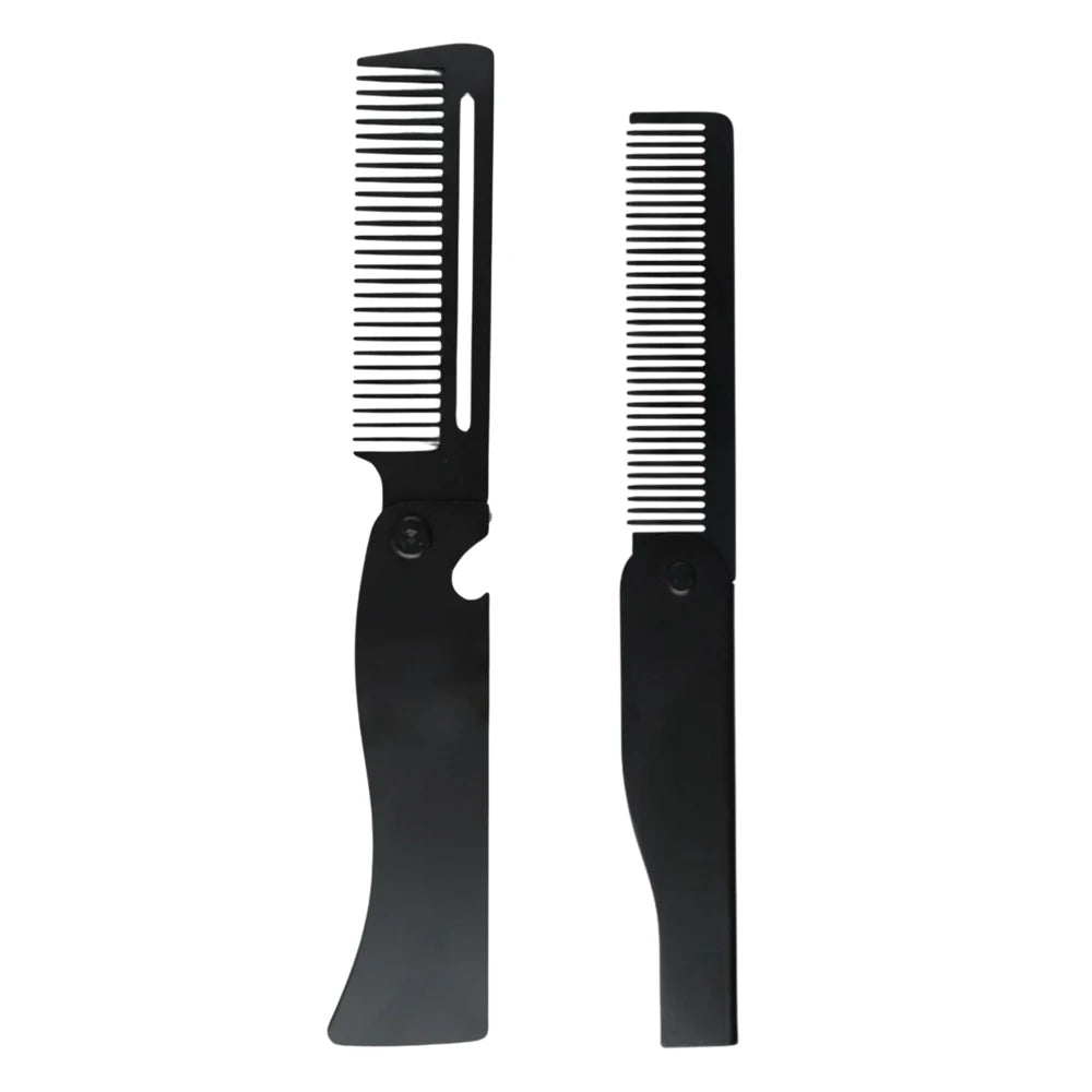 Neue Type1/2PCS Tragbare Stahl Kämme Falten Tasche Bart Kämme Für Männer Öl Kopf Haar Styling Kamm Salon barber Werkzeuge Für Haarschnitt