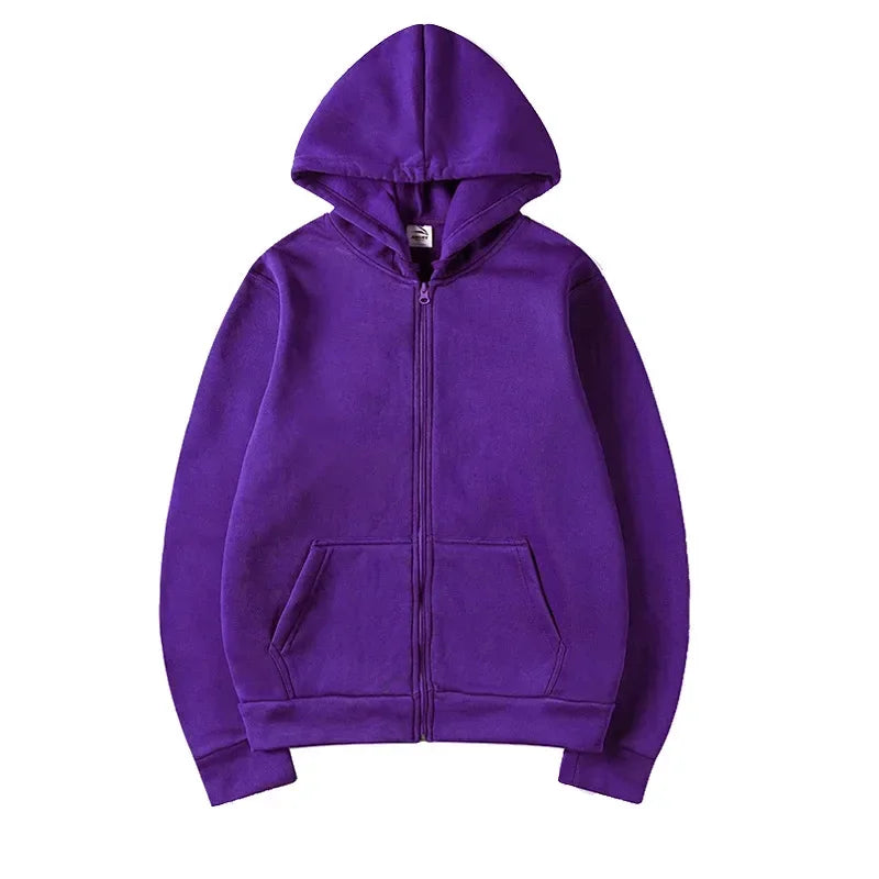 Einfarbige Damen-Kapuzenpullover mit Reißverschluss, Herbst, lässige Sportbekleidung, trendiger, bequemer, langärmeliger All-Match-Taschen-Kapuzenpullover