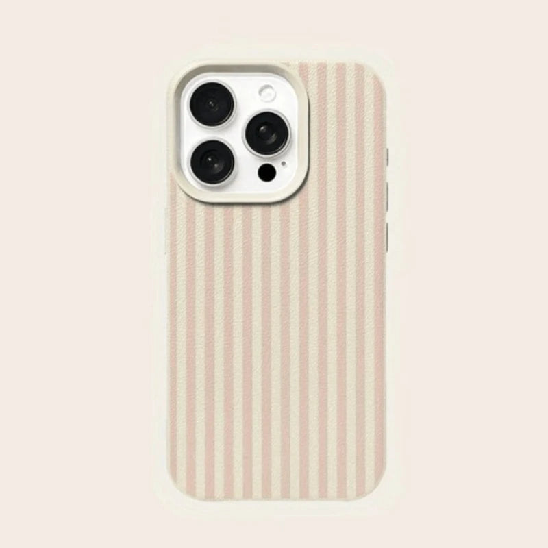 Elegante Rosa Gestreifte Trendige Handyhülle für iPhone 17 Pro Max 16e 16 15 14 13 12 11 Pro Max 17e 17Air Stoßfeste Weiche Schutzhülle